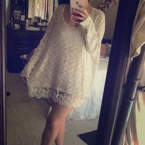 LF lace trim sweater